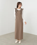 【選べるサイズ/イージーケア】ショルダーギャザーワンピース【イージージョーゼットシリーズ】