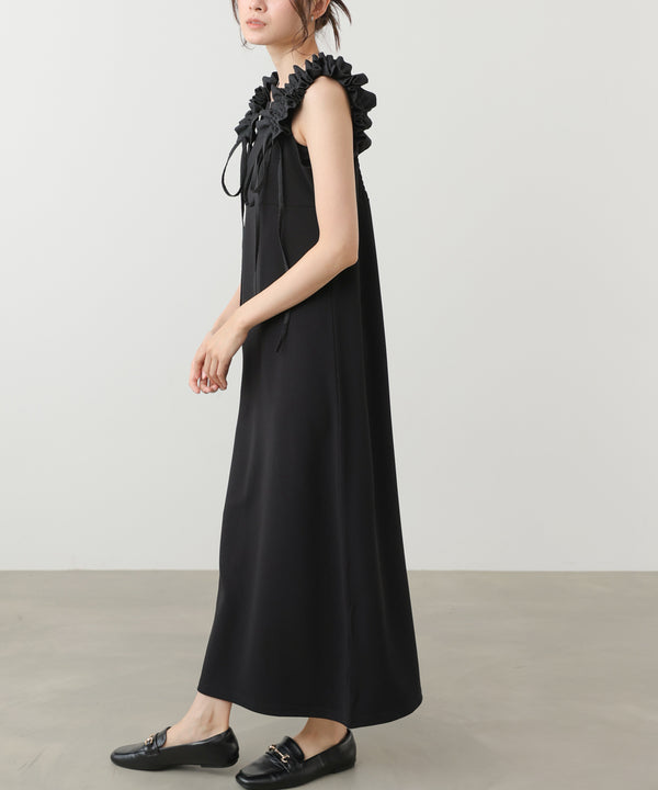 【選べるサイズ/イージーケア】ショルダーギャザーワンピース【イージージョーゼットシリーズ】