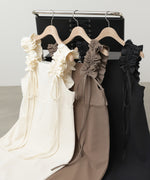 【選べるサイズ/イージーケア】ショルダーギャザーワンピース【イージージョーゼットシリーズ】