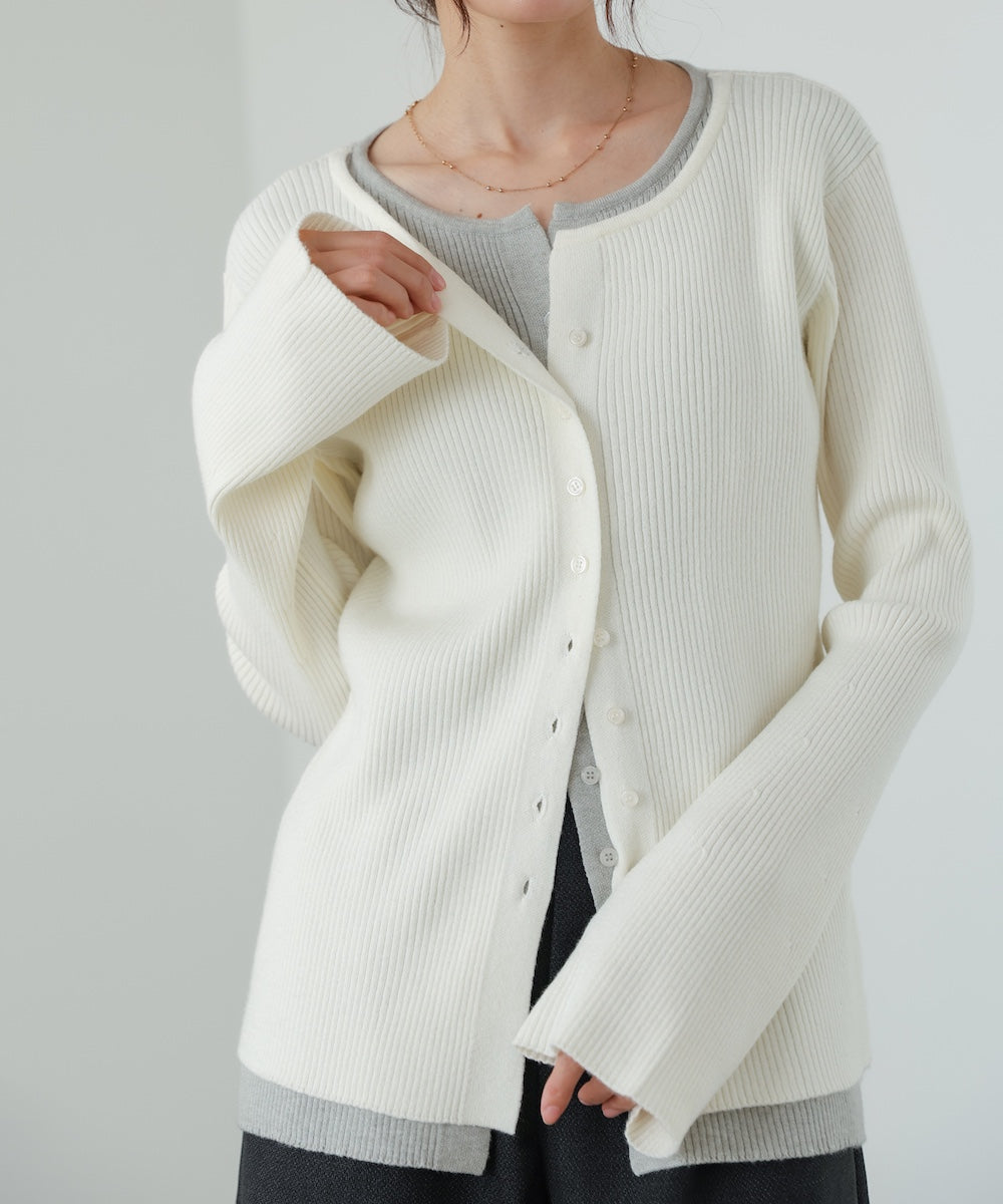 【2026SS】配色レイヤードニットカーディガン