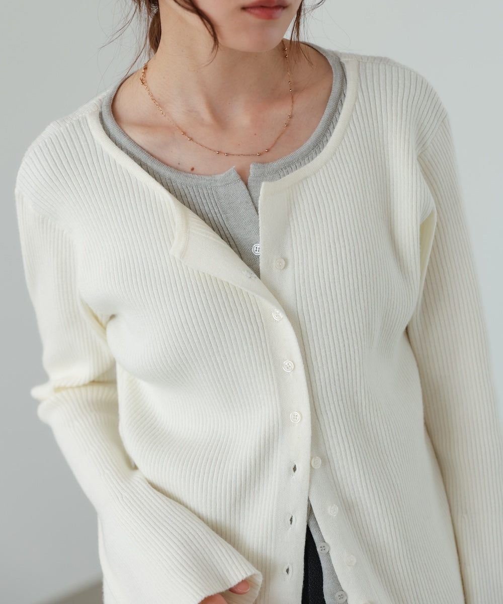 【2026SS】配色レイヤードニットカーディガン