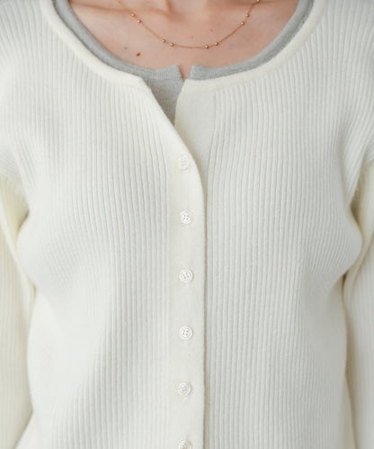 【2026SS】配色レイヤードニットカーディガン