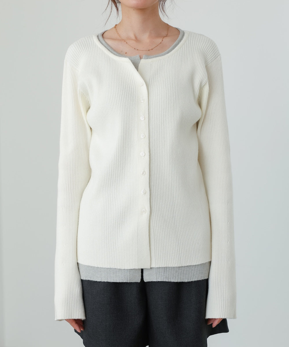 【2026SS】配色レイヤードニットカーディガン