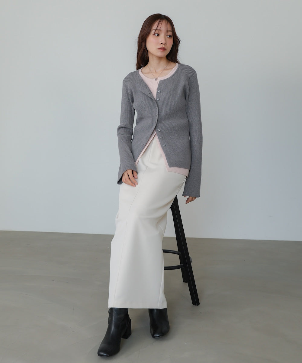 【2026SS】配色レイヤードニットカーディガン