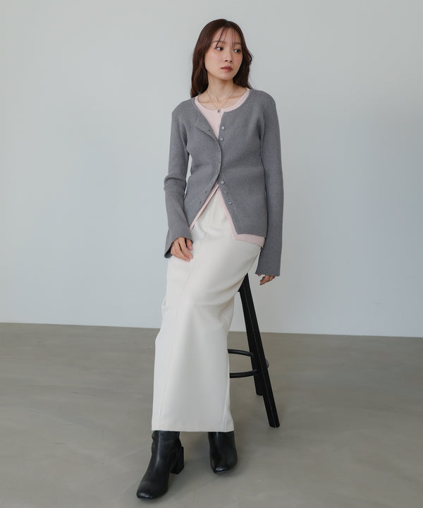 【2026SS】配色レイヤードニットカーディガン