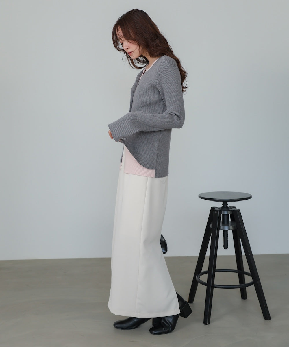 【2026SS】配色レイヤードニットカーディガン