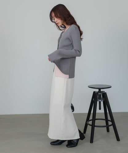 【2026SS】配色レイヤードニットカーディガン