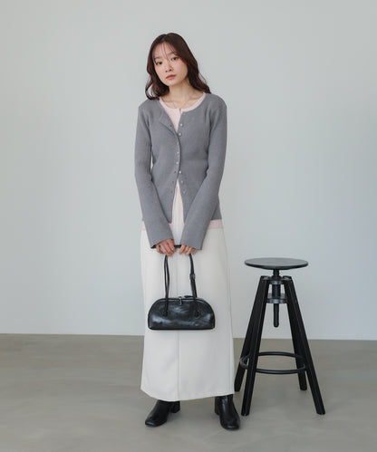 【2026SS】配色レイヤードニットカーディガン