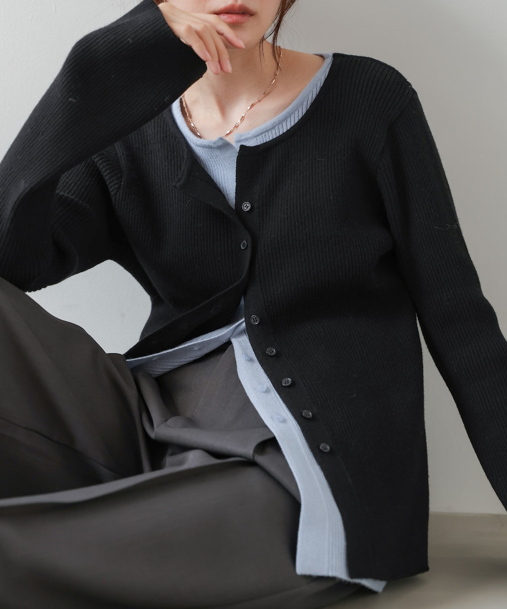 【2026SS】配色レイヤードニットカーディガン