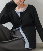 【2026SS】配色レイヤードニットカーディガン