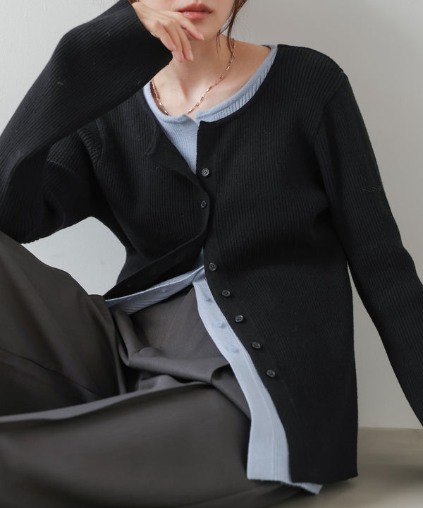 【2026SS】配色レイヤードニットカーディガン