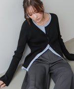 【2026SS】配色レイヤードニットカーディガン