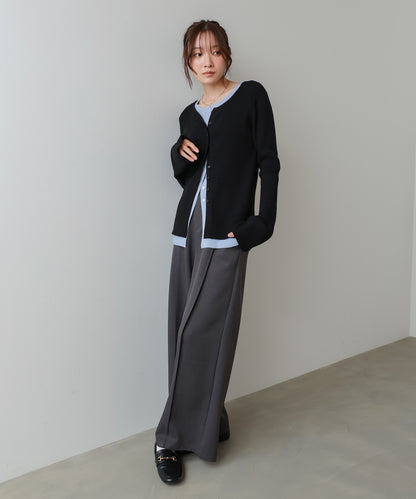 【2026SS】配色レイヤードニットカーディガン