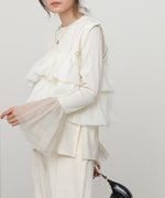 【選べるサイズ/イージーケア】ティアードベスト＋パンツSET【イージージョーゼットシリーズ】