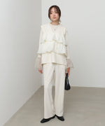 【選べるサイズ/イージーケア】ティアードベスト＋パンツSET【イージージョーゼットシリーズ】