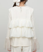 【選べるサイズ/イージーケア】ティアードベスト＋パンツSET【イージージョーゼットシリーズ】