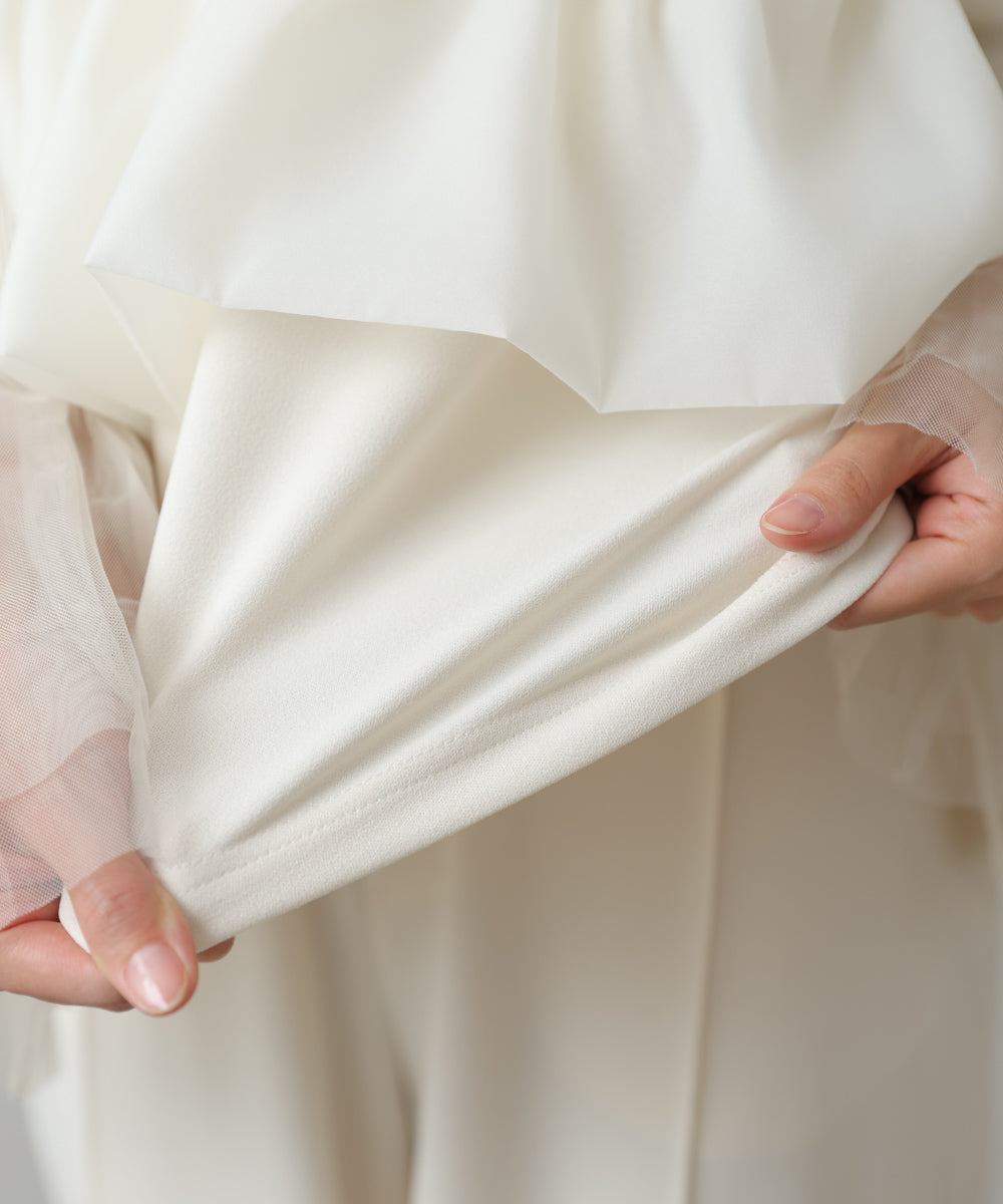 【選べるサイズ/イージーケア】ティアードベスト＋パンツSET【イージージョーゼットシリーズ】