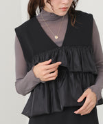 【選べるサイズ/イージーケア】ティアードベスト＋パンツSET【イージージョーゼットシリーズ】