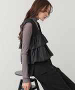 【選べるサイズ/イージーケア】ティアードベスト＋パンツSET【イージージョーゼットシリーズ】