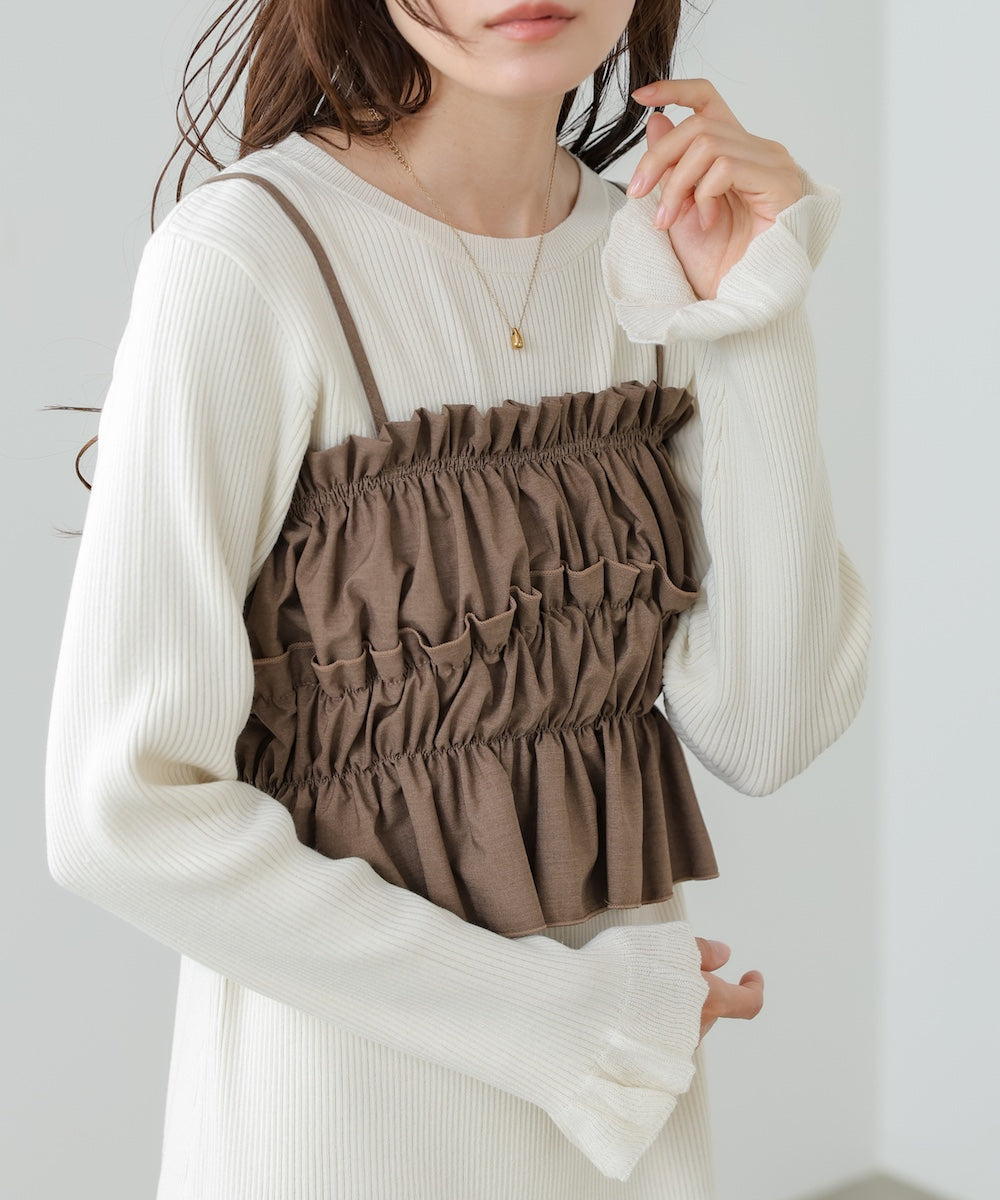 【選べるサイズ展開】ビスチェSETニットワンピース