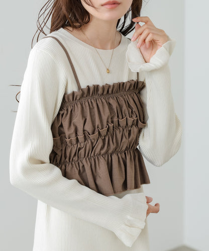 【選べるサイズ展開】ビスチェSETニットワンピース