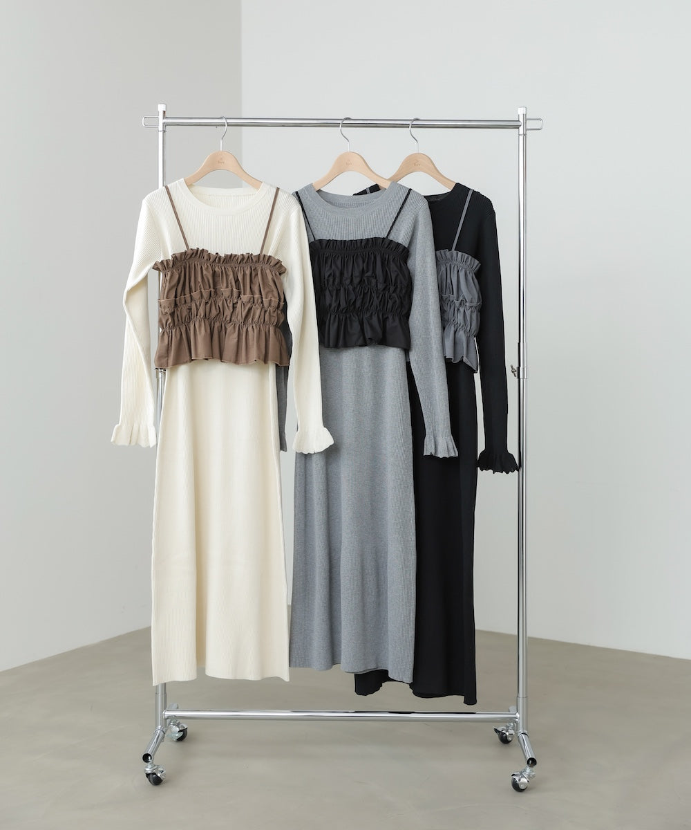 【選べるサイズ展開】ビスチェSETニットワンピース