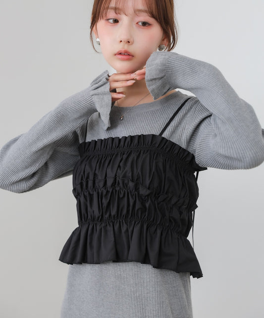 【選べるサイズ展開】ビスチェSETニットワンピース