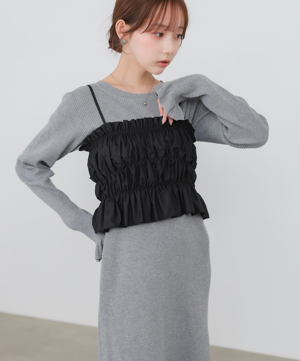 【選べるサイズ展開】ビスチェSETニットワンピース