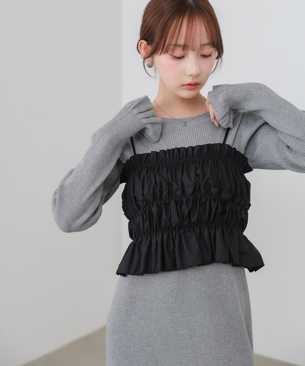 【選べるサイズ展開】ビスチェSETニットワンピース