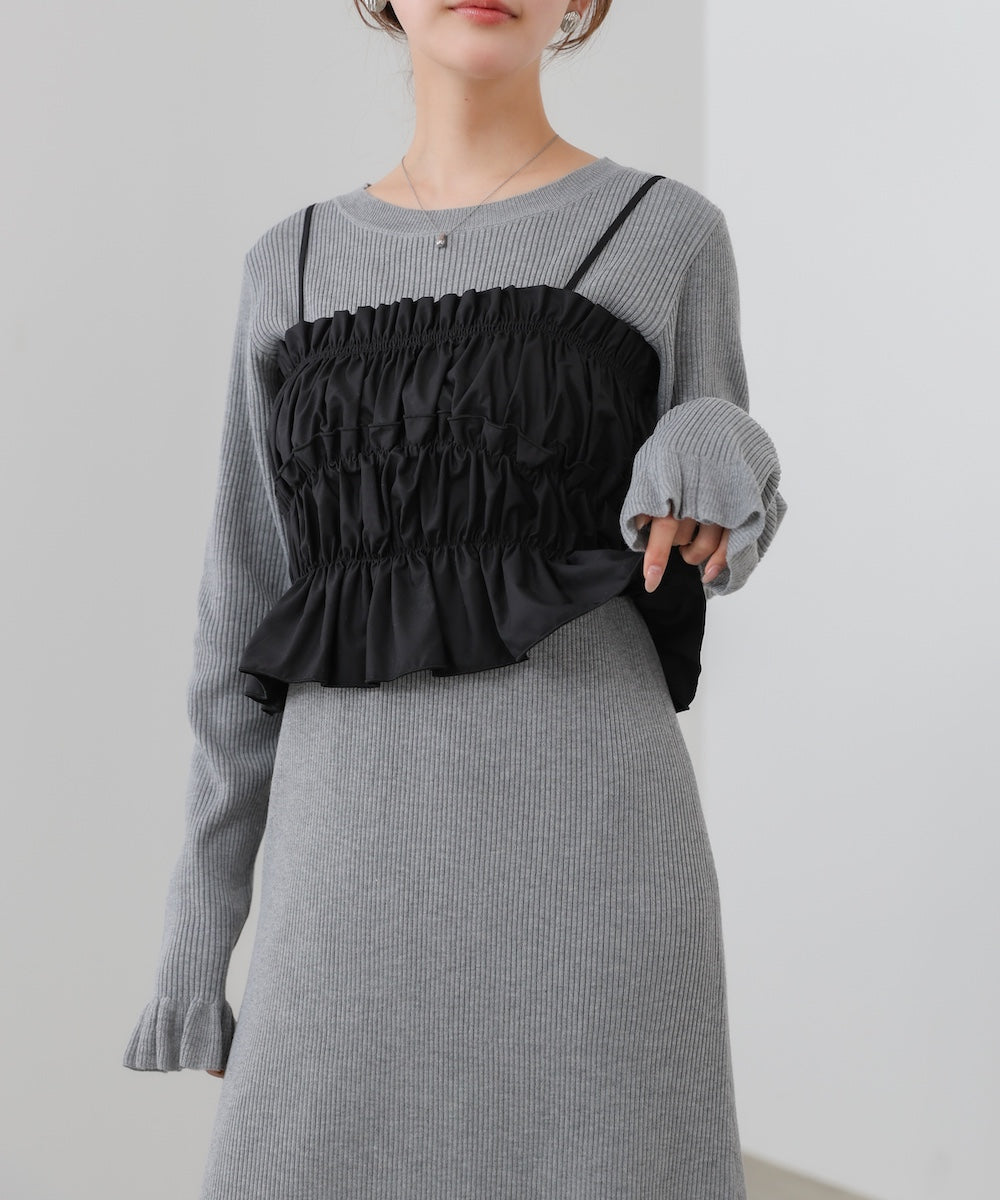 【選べるサイズ展開】ビスチェSETニットワンピース