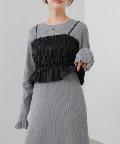 【選べるサイズ展開】ビスチェSETニットワンピース