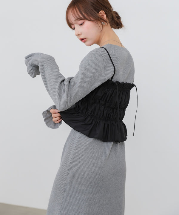 【選べるサイズ展開】ビスチェSETニットワンピース