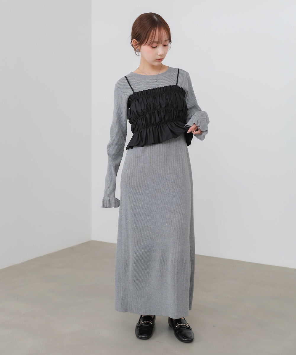 【選べるサイズ展開】ビスチェSETニットワンピース