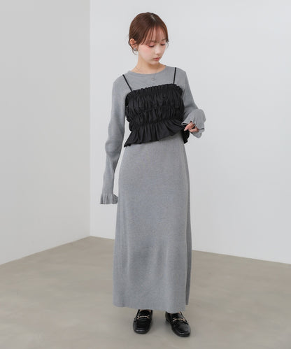 【選べるサイズ展開】ビスチェSETニットワンピース