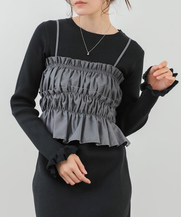 【選べるサイズ展開】ビスチェSETニットワンピース