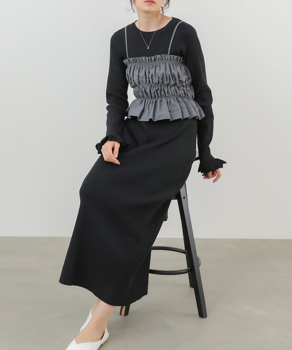 【選べるサイズ展開】ビスチェSETニットワンピース