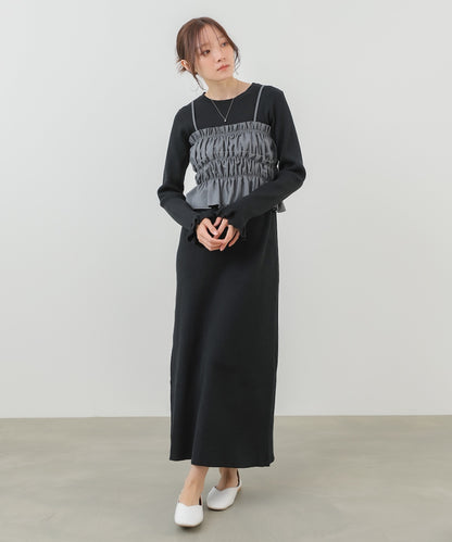 【選べるサイズ展開】ビスチェSETニットワンピース