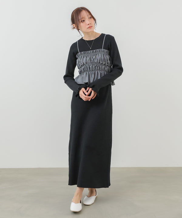 【選べるサイズ展開】ビスチェSETニットワンピース