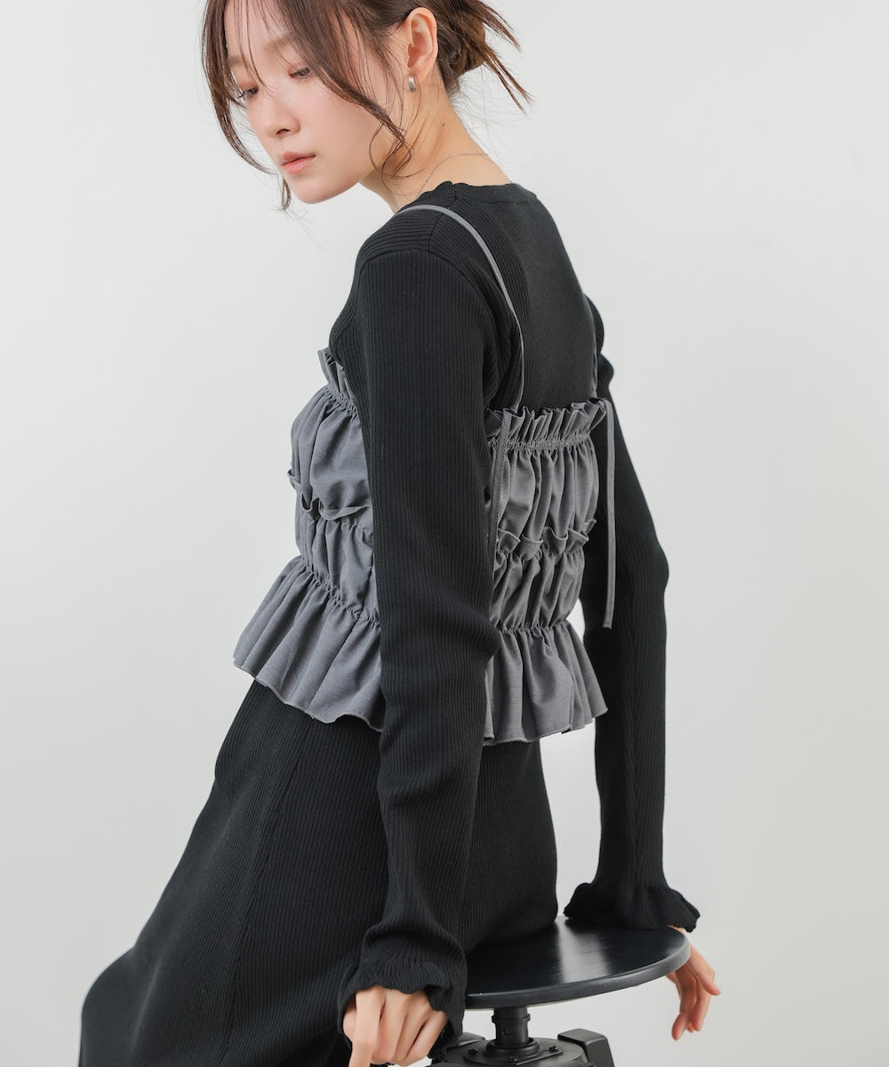 【選べるサイズ展開】ビスチェSETニットワンピース