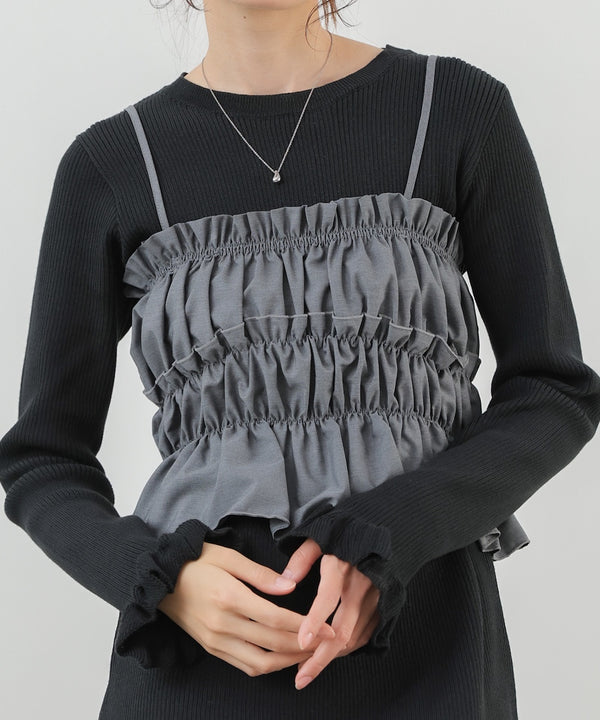 【選べるサイズ展開】ビスチェSETニットワンピース