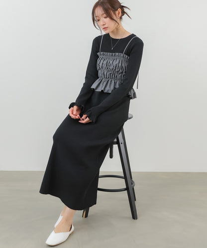 【選べるサイズ展開】ビスチェSETニットワンピース