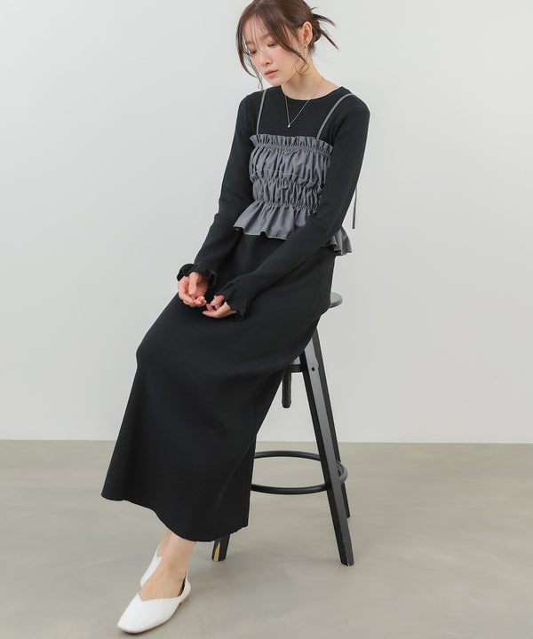 【選べるサイズ展開】ビスチェSETニットワンピース