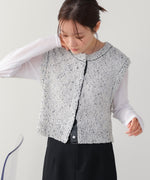 MIX編みラインニットトップス