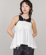 ピンタック刺繍レースキャミトップス