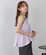 ピンタック刺繍レースキャミトップス