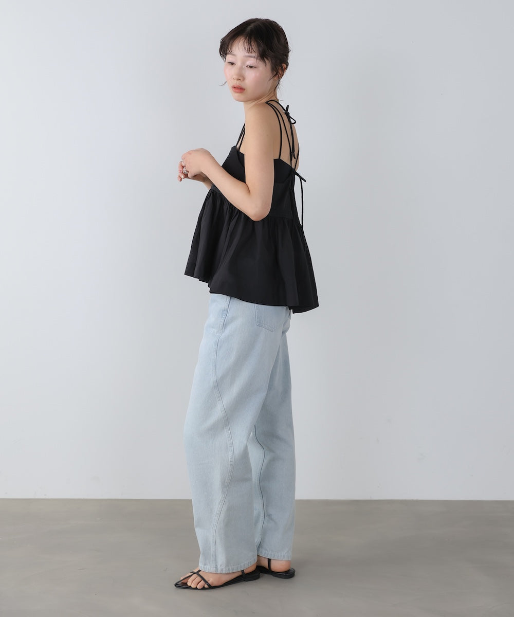 ピンタック刺繍レースキャミトップス