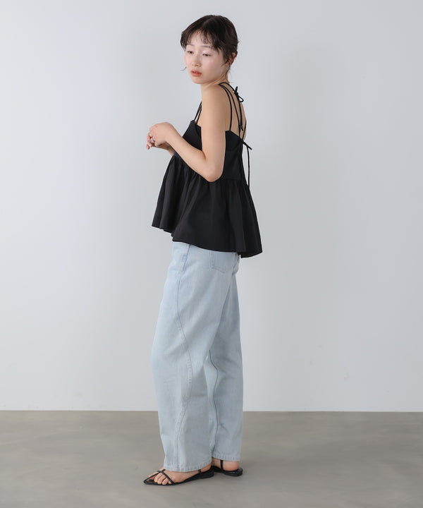 ピンタック刺繍レースキャミトップス