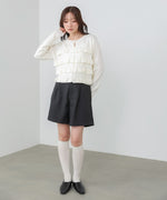 ティアードフリルニットカーデ＆2WAYビスチェアンサンブル