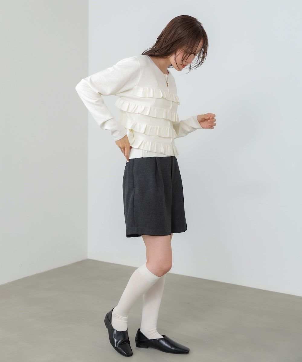 ティアードフリルニットカーデ＆2WAYビスチェアンサンブル