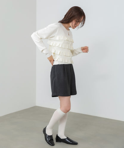 ティアードフリルニットカーデ＆2WAYビスチェアンサンブル